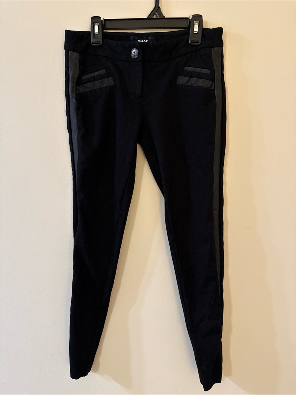 PAIGE Black Pants with Logo Waistband